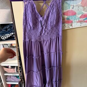 Elegant Purple Lace Dress
